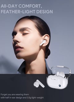 Aukey EP-M2 Move Air True Wireless Earbuds، BT 5.3, IPX4 Waterproof, 20 Battrey Life, 3.5g Weight White  - Image 3