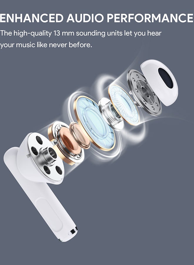 Aukey - EP-M2 Move Air True Wireless Earbuds، BT 5.3, IPX4 Waterproof, 20 Battrey Life, 3.5g Weight White - Image 1