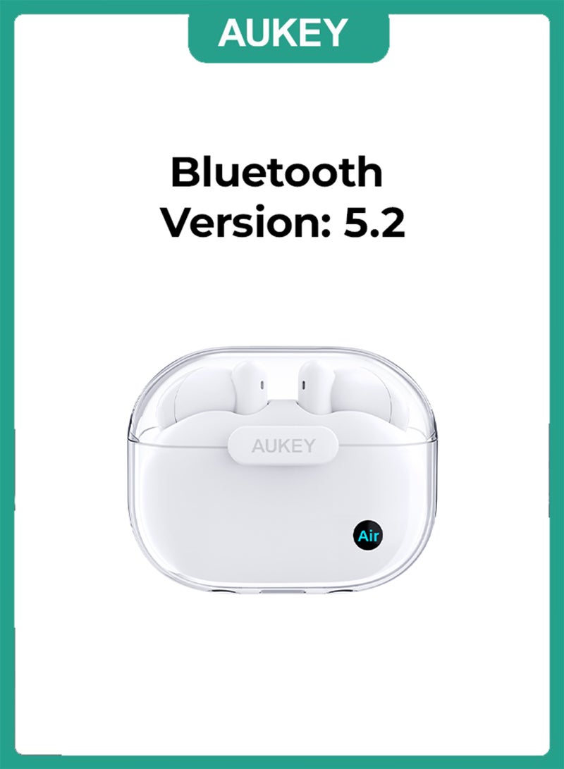 Aukey EP-M2 Move Air True Wireless Earbuds، BT 5.3, IPX4 Waterproof, 20 Battrey Life, 3.5g Weight White - Image 2
