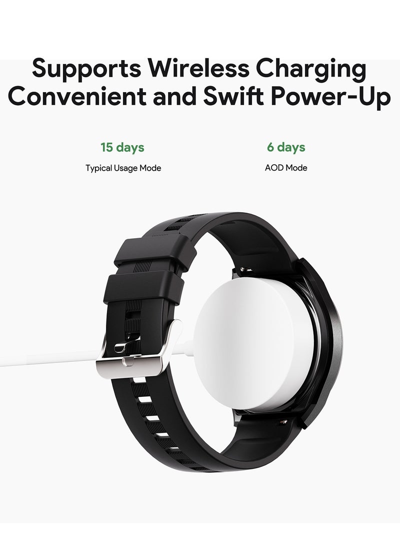 Aukey - Smartwatch with Calling Function, 1.45-inch TFT LCD display, IP67 Waterproof, 15 Days Battery Life Fitness Tracker with Sport & Health tracking & Customise faces SW-2P Grey - Image 1