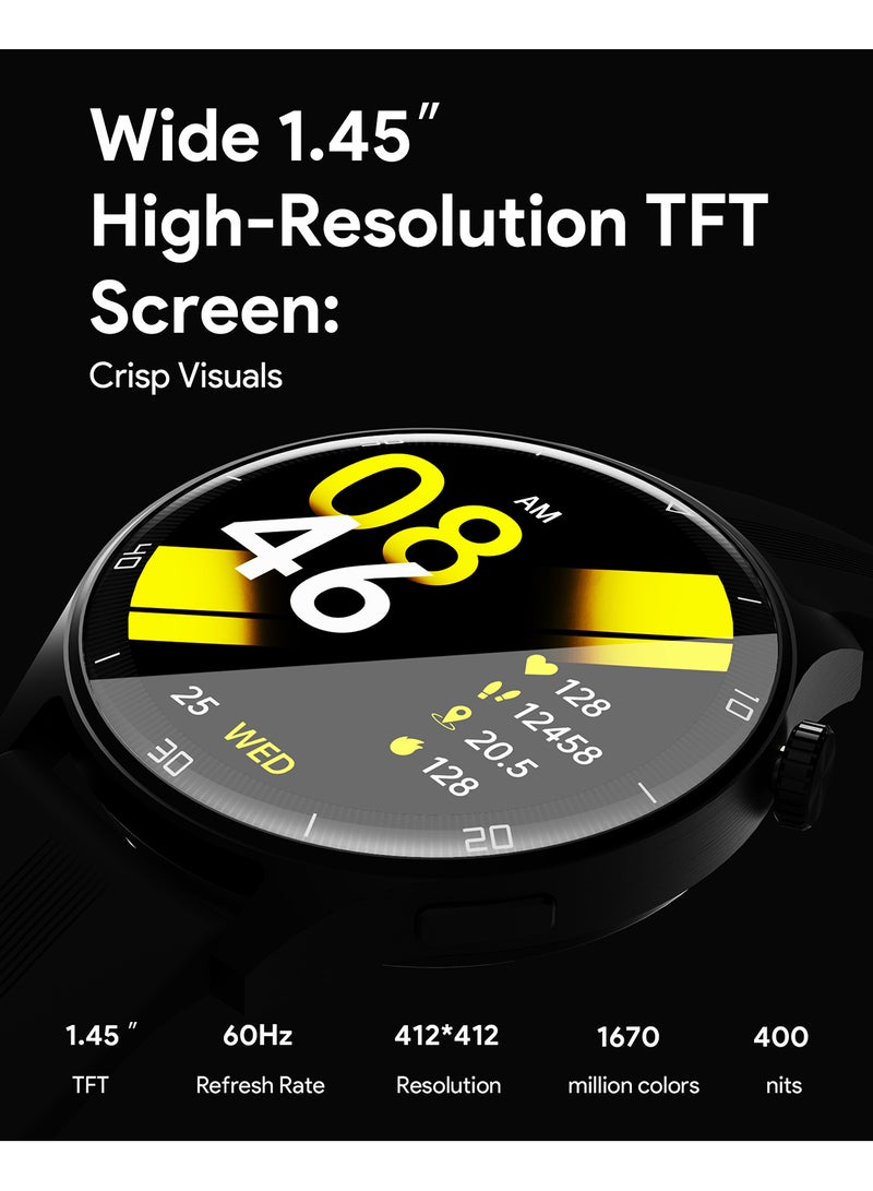 Aukey - Smartwatch with Calling Function, 1.45-inch TFT LCD display, IP67 Waterproof, 15 Days Battery Life Fitness Tracker with Sport & Health tracking & Customise faces SW-2P Grey - Image 1