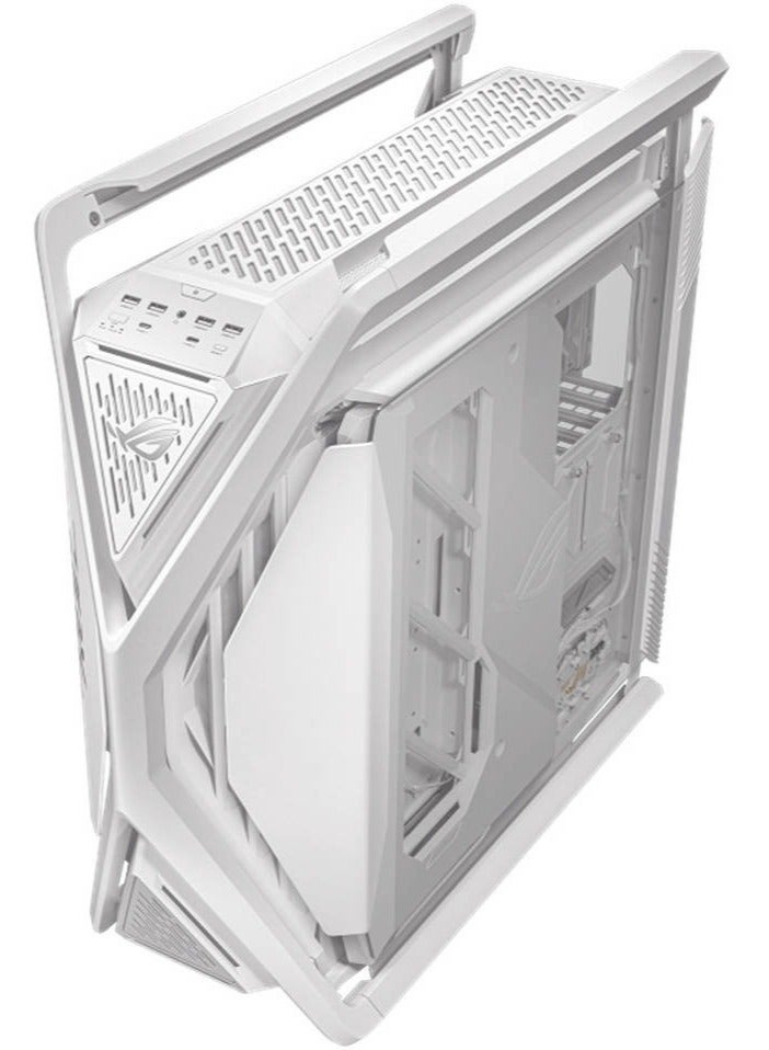 ROG Hyperion GR701 E-ATX PC Case, Tempered Glass Side Panels, Up to 420mm Dual Radiator, 4*140mm Fans, Metal GPU Holder, Compnent Storage, ARGB Fan Hub, 60W Fast Charging, 90DC00F3-B39000 WHITE
