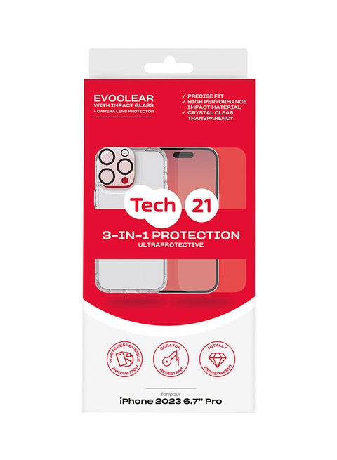 Bundle Screen Protector And Case And Camera Lens Protector For iPhone 15 Pro Max Clear