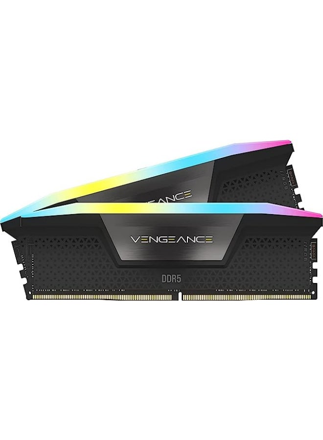 CORSAIR - CORSAIR VENGEANCE RGB DDR5 RAM 32GB (2x16GB) 6400MHz CL36 Intel XMP iCUE Compatible Computer Memory - Image 1