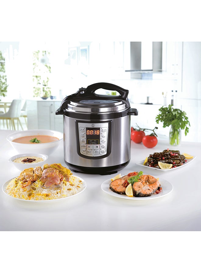 السيف  قدر ضغط كهربائي سعة 6 لترات وقوة 1000 وات E04105 أسود/ فضي - Image 4