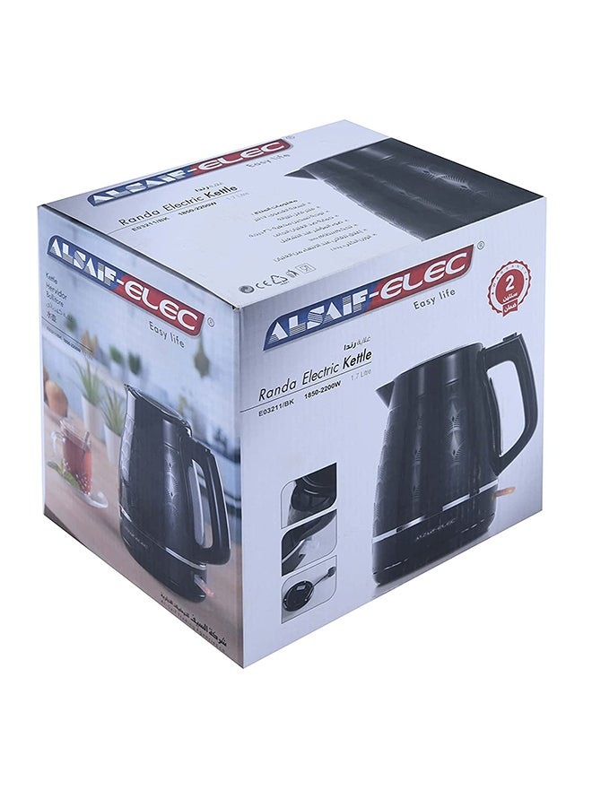 ALSAIF-ELEC Electric Kettle 1.7 L 2200 W E03212_BK Black  - Image 3