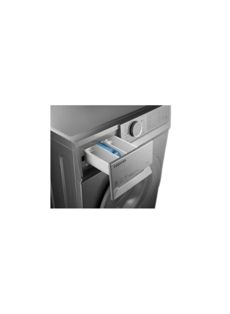 Toshiba - Front Load Automatic Washing Machine, 9Kg, Inverter Motor, Silver - TW-BL100A4EG(SS) 9 kg TW-BL100A4EG(SS) Silver - Image 1