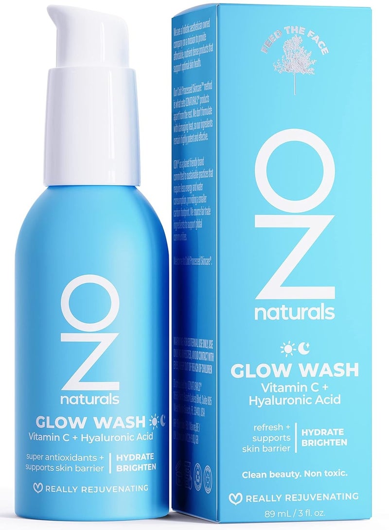 OZ Naturals - Anti Aging Vitamin C Facial Cleanser, Brightening + Hydrating Gel, Natural Ingredients, Daily Skincare, Organic Aloe + Spirulina, Hyaluronic Acid | 3.0 | 89 mlml - Image 1