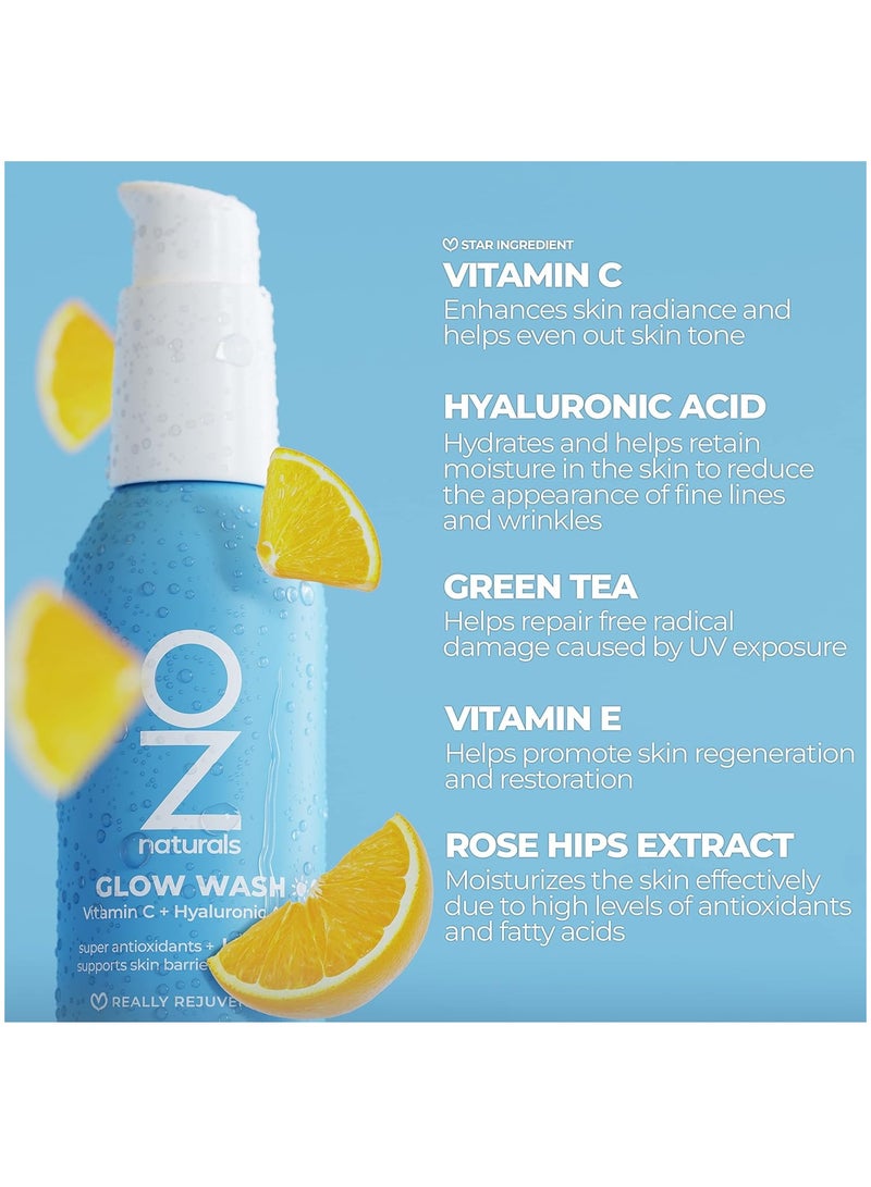OZ Naturals - Anti Aging Vitamin C Facial Cleanser, Brightening + Hydrating Gel, Natural Ingredients, Daily Skincare, Organic Aloe + Spirulina, Hyaluronic Acid | 3.0 | 89 mlml - Image 1