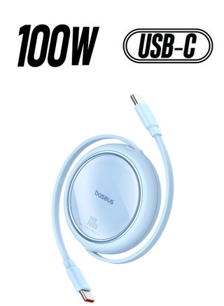 USB C Cable, Mini 100W Retractable USB C To USB C PD 5A Fast Charging Cable, 1M 4-Stage Length Preset USB Type C Charger Cable For iPhone 15/Pro/Plus/Pro Max, MacBook, iPad Pro, Samsung S23/S22+ Blue - pnsku/N70018256V/45/_/1738266230/f3b4ab5c-7ed3-4de5-91a1-91aba4f3c263