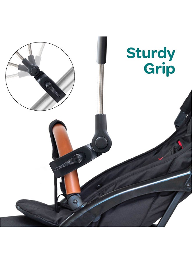 Moon Waterproof Baby Stroller Umbrella With 180 Degree Adjustable Arm Universal Clip - Image 2