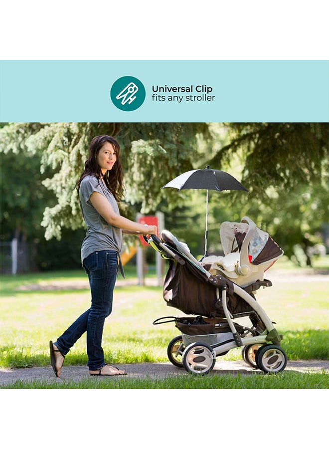 Moon Waterproof Baby Stroller Umbrella With 180 Degree Adjustable Arm Universal Clip - Image 5