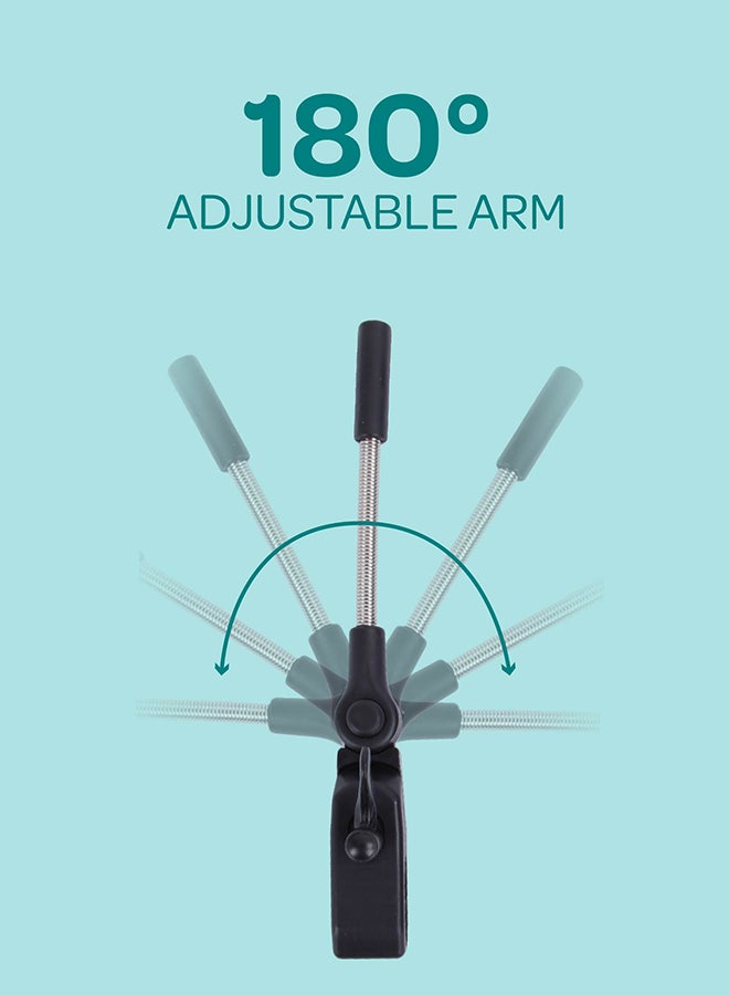 Moon Waterproof Baby Stroller Umbrella With 180 Degree Adjustable Arm Universal Clip - Image 3