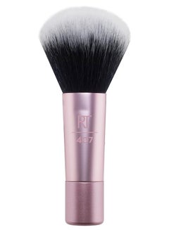 REAL TECHNIQUES Mini Multitask Makeup Brush, For Blush, Bronzer And Powder, Face Brush With Custom-Cut Synthetic Bristles, For Loose, Pressed Powder, Travel Sized, Vegan And Cruelty-Free Pink  - Image 2