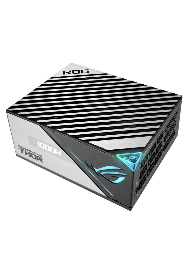 ASUS - ROG Thor 1000P2 ATX Power Supply Unit, 1000W, Aura Sync RGB, OLED Display, 80+ Platinum II Certification, 135mm PWM Fan, 0dB Cooling, Fully Modular, High-Performance, Premium Build | 90YE00L4-B0NA00 Black - Image 1