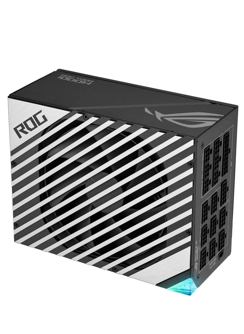 ASUS - ROG Thor 1000P2 ATX Power Supply Unit, 1000W, Aura Sync RGB, OLED Display, 80+ Platinum II Certification, 135mm PWM Fan, 0dB Cooling, Fully Modular, High-Performance, Premium Build | 90YE00L4-B0NA00 Black - Image 1