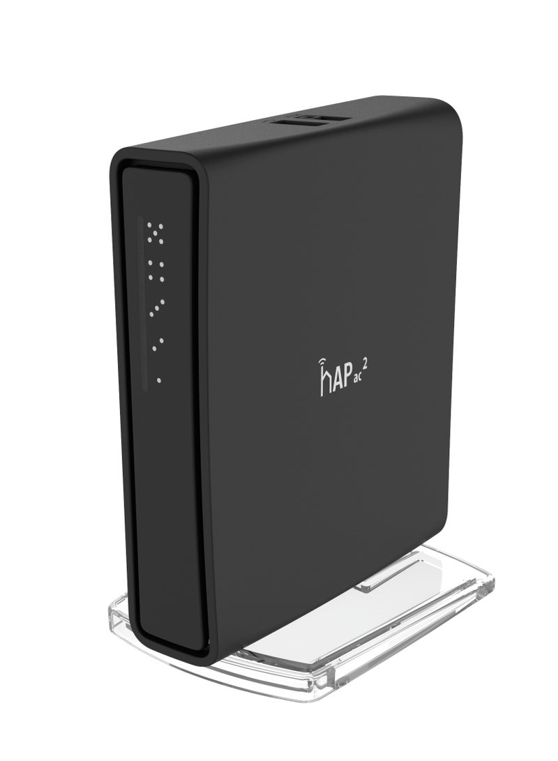Mikrotik - HAP Ac² Dual-Concurrent 2.4/5GHz AP, 802.11a/b/g/n/ac, Five Gigabit Ethernet Ports, USB For 3G/4G Support, Universal Tower Case And IPsec Hardware Encryption Support Black - Image 1