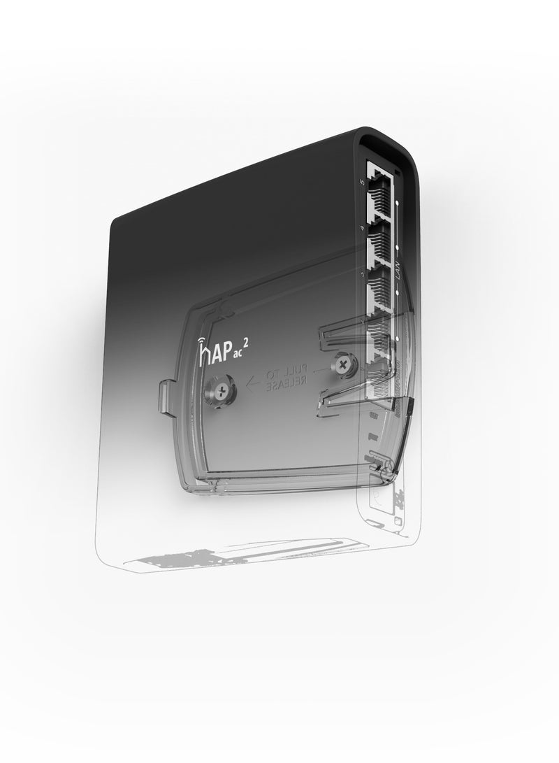 Mikrotik - HAP Ac² Dual-Concurrent 2.4/5GHz AP, 802.11a/b/g/n/ac, Five Gigabit Ethernet Ports, USB For 3G/4G Support, Universal Tower Case And IPsec Hardware Encryption Support Black - Image 1
