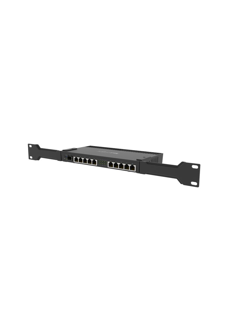 Mikrotik - 10xGigabit Port Router With A Quad-Core 1.4Ghz CPU, 1Gb Ram, SFP+ 10Gbps Cage And Desktop Case With Rack Ears Black - Image 1