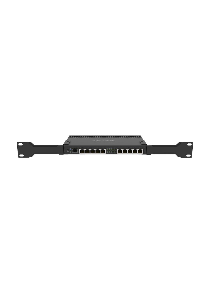 Mikrotik - 10xGigabit Port Router With A Quad-Core 1.4Ghz CPU, 1Gb Ram, SFP+ 10Gbps Cage And Desktop Case With Rack Ears Black - Image 1