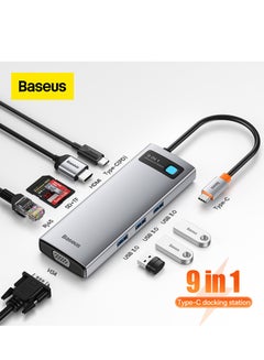 Baseus USB C HUB To HDMI-Compatible VGA USB 3.0 Adapter 9 In 1 USB Grey03  - Image 1