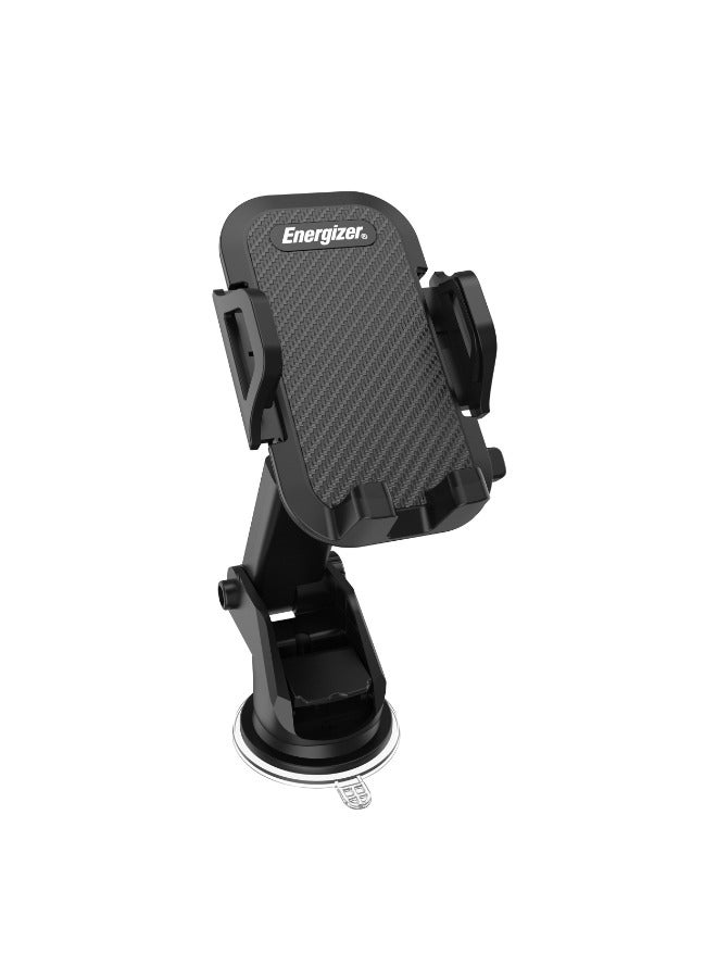 Energizer - CKA Universal Smartphone Car Holder| Dashboard And WindShield Mount, Suction Cup, Gelpad, 360 Rotation, Adjustable Arm, For iPhone /Android Phones - Black - Image 1