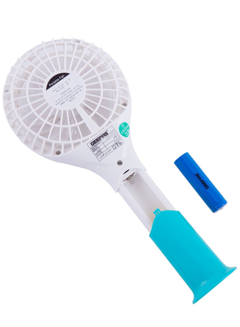 GEEPAS Rechargeable Mini Fan Personal Portable Fan With 3 Speed Options GF9617-BL Blue  - Image 1