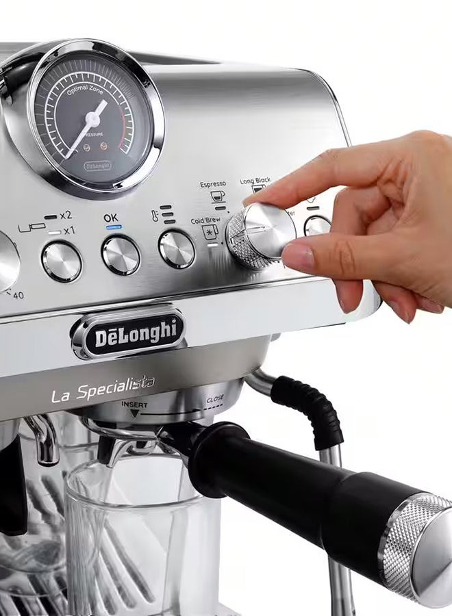 De'Longhi - Cold Brew Coffee Machine La Specialista Arte Evo Barista Espresso Machine With Built-In Grinder, Cold Extraction Technology, My Latte Art And Active Temperature Control 1.5 L 1550 W EC9255.M Metal - Image 1