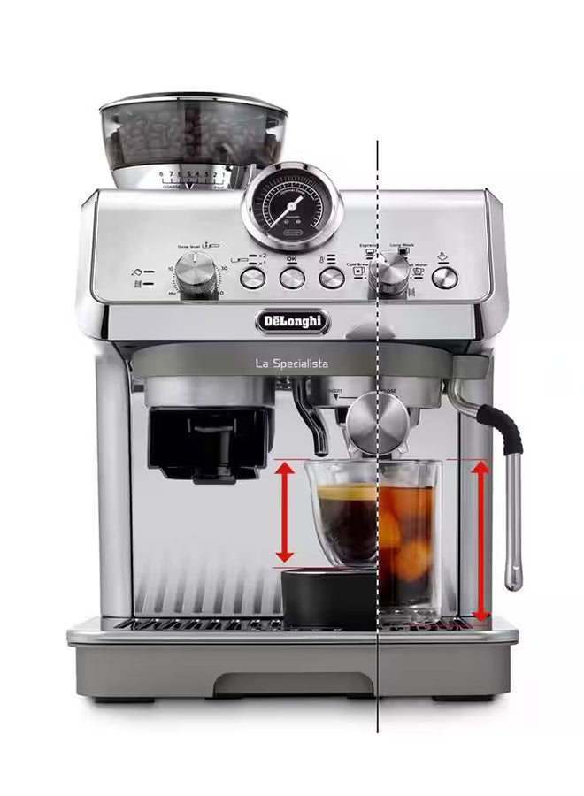 De'Longhi - Cold Brew Coffee Machine La Specialista Arte Evo Barista Espresso Machine With Built-In Grinder, Cold Extraction Technology, My Latte Art And Active Temperature Control 1.5 L 1550 W EC9255.M Metal - Image 1
