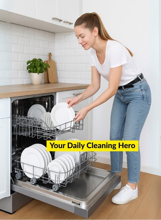 Admiral Freestanding Dishwasher, 14 Place Setting, 7 Auto Programs, Silent & High Energy Efficient, Half Load Function, Rapid Wash, Child Lock, Off -Peak Wash, Extra Drying, 1 Year Warranty 14 L 1800 W ADDW147USCP Silver - Image 5