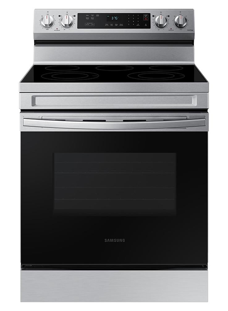 سامسونج نطاق كهربائي 4 مواقد سيراميك 1 منطقة دافئة WiFi NE63C6317SS/ZA ستانلس ستيل/أسود - Image 1