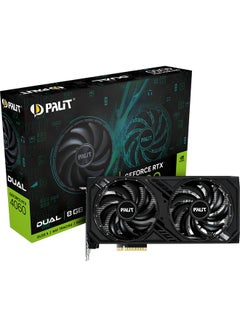 NVIDIA  GeForce RTX™ 4060 Dual 8GB, GDDR6 Graphics Memory, G-SYNC®, 3072 CUDA Core, 2460 MHz Boost Clock, 17 Gbps, 128 bits Interface, PCI Gen 4, DP 1.4a x 3, HDMI 2.1a x 1 | NE64060019P1-1070D Black