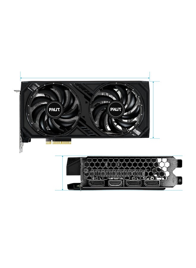 Palit - NVIDIA  GeForce RTX™ 4060 Dual 8GB, GDDR6 Graphics Memory, G-SYNC®, 3072 CUDA Core, 2460 MHz Boost Clock, 17 Gbps, 128 bits Interface, PCI Gen 4, DP 1.4a x 3, HDMI 2.1a x 1 | NE64060019P1-1070D Black - Image 1