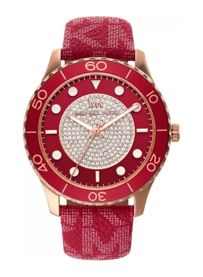 Women's Runway Stainless Steel Quartz Watch With Red PVC Strap, 20 (Model: MK7179) - pnsku/N70018598V/45/_/1698309060/d5b0d964-8eda-4319-8bce-6d38eaaf442c