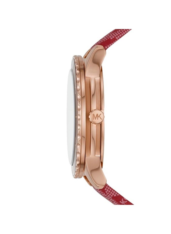 Michael Kors Women's Runway Stainless Steel Quartz Watch With Red PVC Strap, 20 (Model: MK7179) - Image 3
