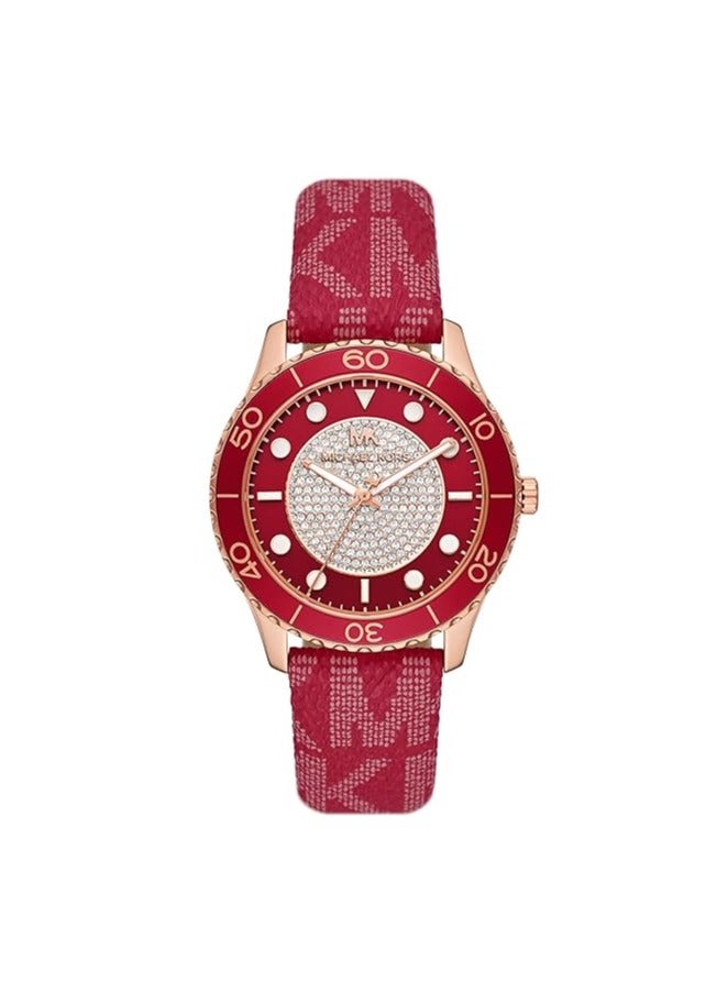 Michael Kors Women's Runway Stainless Steel Quartz Watch With Red PVC Strap, 20 (Model: MK7179) - Image 2