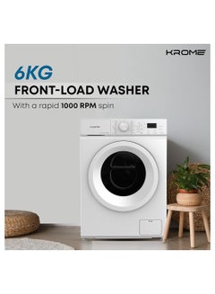 1000 RPM Front Load Washing Machine, LED Display With Universal Motor 6 kg KR-WFL60S White - pnsku/N70018609V/45/_/1698655791/6e78e448-15c1-4710-9ee6-5ae44e37b045