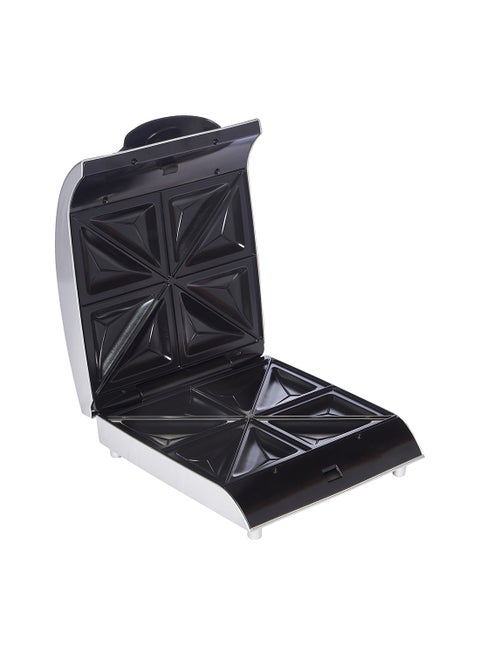 Sandwich Maker, Deep Fill 4 Slice, Non Stick Heating Plates for Easy Cleaning 1200 W ADST368-V Silver
