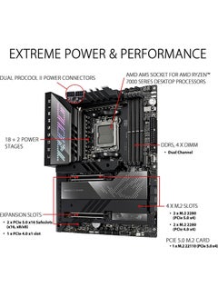 ASUS Rog Crosshair X670E Hero ATX DDR5 Motherboard, AM5 Socket, AMD X670 Chipset, 128GB DIMM Max Memory, PCIe 5.0 Slot, Intel 2.5Gb Ethernet, Wifi 6E, M.2 Heatsink, USB Ports | 90MB1BC0-M0EAY0 Black  - Image 2