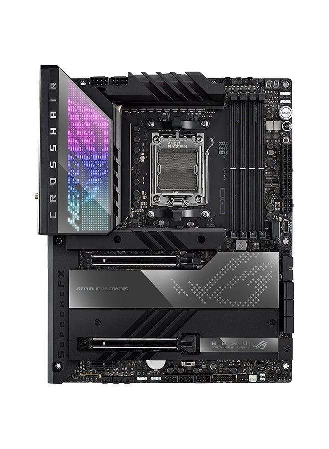 ASUS - Rog Crosshair X670E Hero ATX DDR5 Motherboard, AM5 Socket, AMD X670 Chipset, 128GB DIMM Max Memory, PCIe 5.0 Slot, Intel 2.5Gb Ethernet, Wifi 6E, M.2 Heatsink, USB Ports | 90MB1BC0-M0EAY0 Black - Image 1