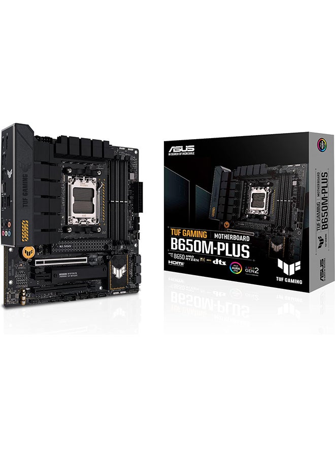 ASUS TUF GAMING B650M-PLUS Micro-ATX AMD Motherboard, AM5 Socket, AMD B650 Chipset, 4x 2-Channel DDR5 128GB Max, 2x M.2, 1x PCIe 4.0/3.0 x16, 4x SATA 6Gb/s, 1xHDMI/1xDP | 90MB1BG0-M0EAY0 Black  - Image 1