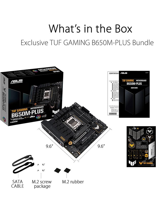 ASUS TUF GAMING B650M-PLUS Micro-ATX AMD Motherboard, AM5 Socket, AMD B650 Chipset, 4x 2-Channel DDR5 128GB Max, 2x M.2, 1x PCIe 4.0/3.0 x16, 4x SATA 6Gb/s, 1xHDMI/1xDP | 90MB1BG0-M0EAY0 Black  - Image 2