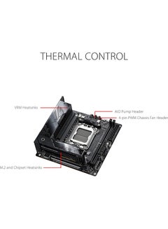 ASUS Rog Strix X670E-I Gaming Wifi Mini-ITX Motherboard, AMD AM5 Socket, AMD X670 Chipset, 2xDIMM, Max 64GB DDR5, WiFi 6E 6GHz, 2xM.2 Slots,1xPCIe 5x16, 1x HDMI/2xUSB4 | 90MB1B70-M0EAY0 Black  - Image 3