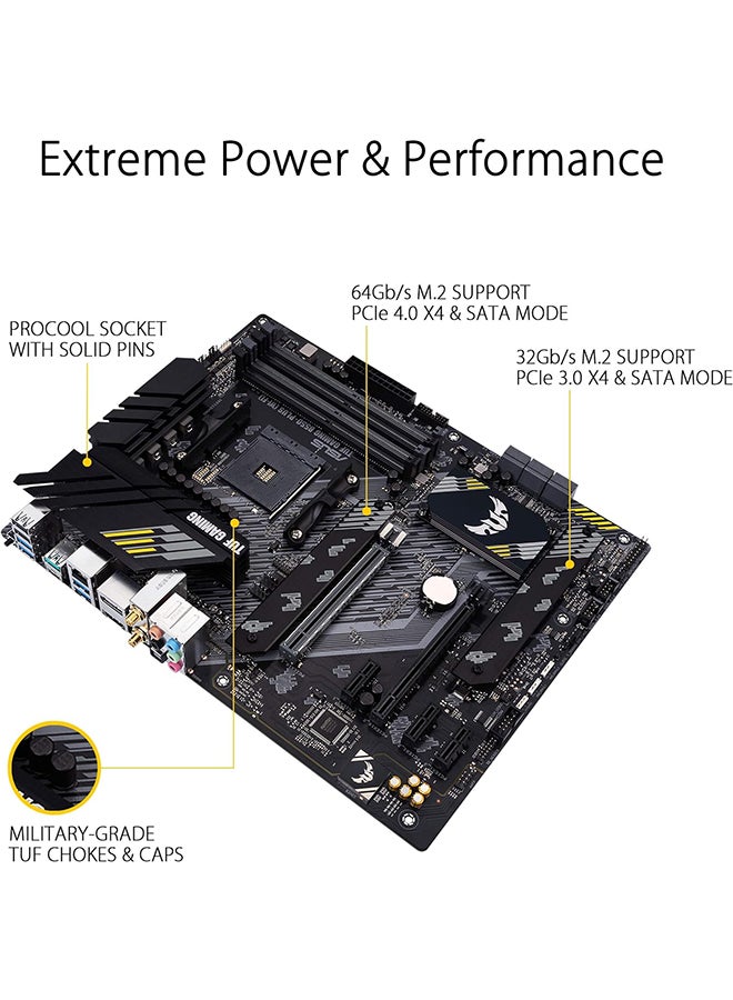 ASUS TUF Gaming B550-PLUS (WI-FI), AMD B550 (Ryzen AM4) ATX motherboard (PCIe 4.0, dual M.2, 10 DrMOS, DDR4 4400, Intel® WiFi 6, 2.5 Gb Ethernet, HDMI, DisplayPort, USB 3.2 Gen 2 Type-A and Type-C) Black - Image 3