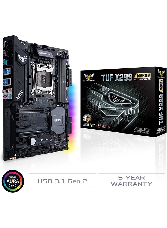 ASUS - TUF X299 MARK 2 (INTEL X299) LGA 2066 ATX motherboard with Thermal Armor, DDR4 4133MHz (OC), dual M.2, Intel VROC support, Intel Optane™ memory-ready, Intel Gigabit LAN, USB 3.1 Gen 2 Black - Image 1