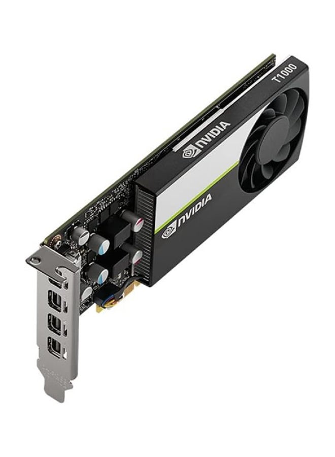 PNY - NVIDIA Quadro T1000 Graphics Card, 8GB GDDR6 128-bit Memory, 896 CUDA Cores, 2.50 TFLOPS Peak FP32 Performance, 160 GB/s Mmeory Speed, PCI Express 3.0 x16, 4x mDP, Active Fansink | VCNT1000-8GB-SB Black, Grey - Image 1