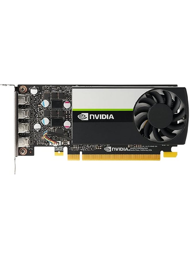 PNY - NVIDIA Quadro T1000 Graphics Card, 8GB GDDR6 128-bit Memory, 896 CUDA Cores, 2.50 TFLOPS Peak FP32 Performance, 160 GB/s Mmeory Speed, PCI Express 3.0 x16, 4x mDP, Active Fansink | VCNT1000-8GB-SB Black, Grey - Image 1