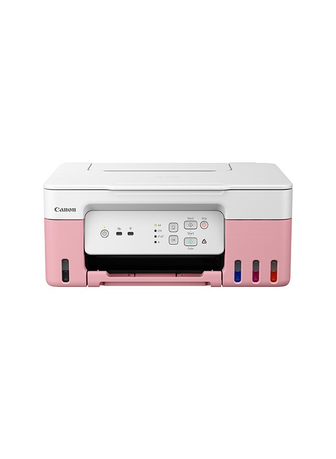 كانون - طابعة Canon PIXMA G3430 ملونة لاسلكية 3 في 1 ميجا تانك قابلة لإعادة التعبئة، وردي - Image 1