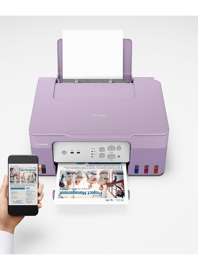 Canon - Canon PIXMA G3430 Wireless Colour 3-in-1 Refillable MegaTank Printer, Purple Purple - Image 1