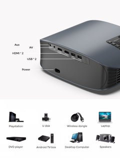 Wownect LED Projector With 120 Inch Screen | 300 ANSI Native 1080P Android 9.0 TV 5G WiFi Full HD Home Theater Video Projector PROJ-WO-74-AN_SCR-04 Black  - Image 4